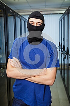 Masked cyber hacker