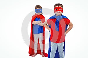 Masked kids pretending to be superheroes