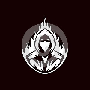 Masked man gaming or e sports logo