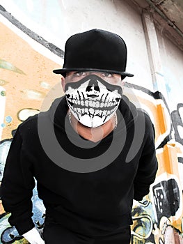 Masked rapper portrait