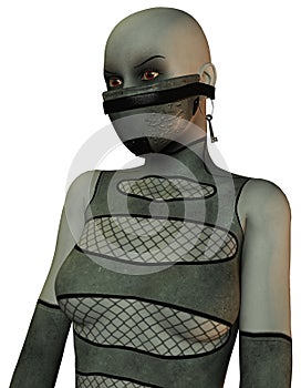 Masked woman in bondage style
