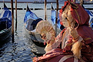 Masked Woman in Venice