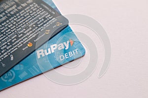 RUPAY debit cards on Isolated background