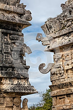 Masks of Chac, the Ancient Mayan god of rain and lightning photo