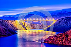 Maslenica Bridge nightscape