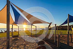 Maslin Beach kids playground at sunset