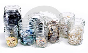 Mason Jars with Buttons