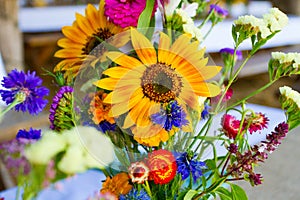 Mason Jars of Wildflowers photo