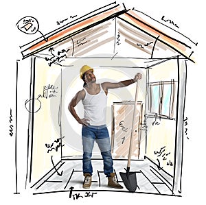 Mason working on a new construction