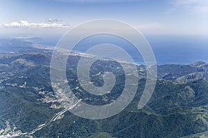 Masone village in Ligure inland aerial , Italy