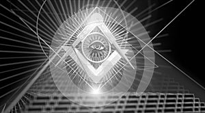 Masonic Sign and eye in a Pyramid.