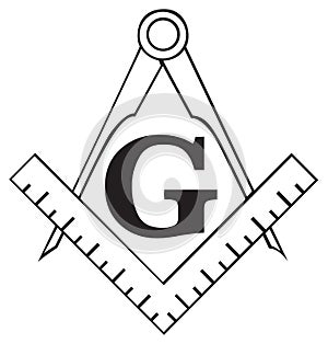 The Masonic Square and Compass symbol, freemason