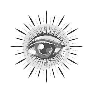 Masonic Symbol All Seeing Eye Engraving Tattoo