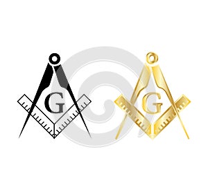 Masonic symbol vector illustration on white photo