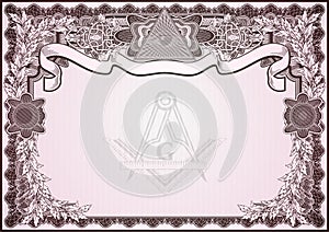 Masonic symbols on a blank letterhead for creating documents.