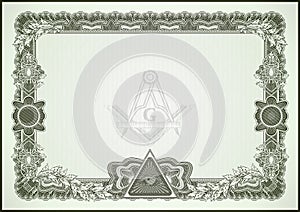 Masonic symbols on a blank letterhead for creating documents.