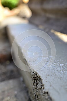 Masonry concrete foundation of the fence