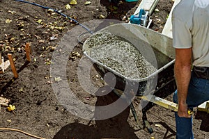 Paver laying pavement of concrete pavement