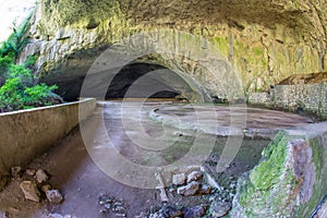 Masonry in Devetakskoy cave in Bulgaria