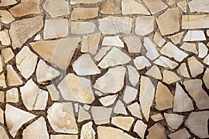 Masonry rock stone tiles floor on the park photo