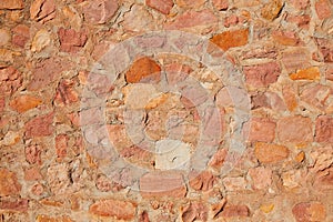 Masonry wall detail of rodeno limestone stone photo