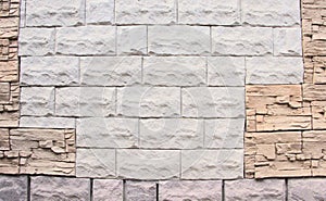 Masonry on the wall, different colors.