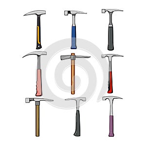 masons hammer set cartoon vector illustration photo