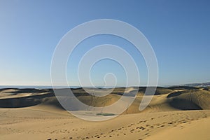 the Maspalomas desert on the morals below of the island of gran canaria, spain