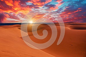 Maspalomas Dunes of Gran Canaria at sunset