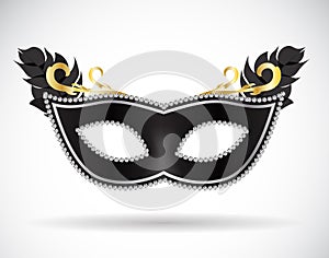 Masquerade Carnival Mask Icon Vector Illustration