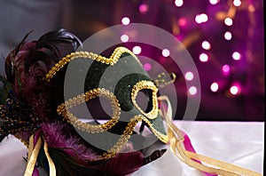 Masquerade Mask With Bokeh Background
