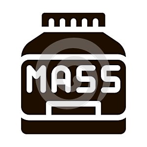 Mass Bottle Sport Nutrition Vector Icon