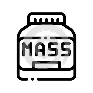 Mass Bottle Sport Nutrition Vector Thin Line Icon