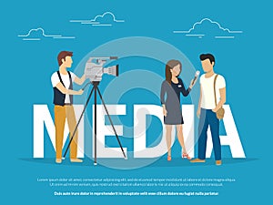 Mass media concept illustration