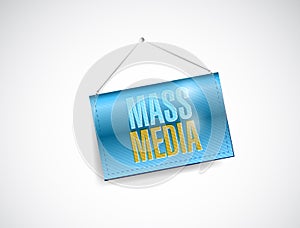 Mass media hanging banner illustration