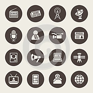 Mass media icon set