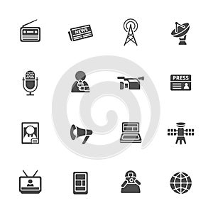 Mass media icon set