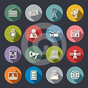 Mass media icon set