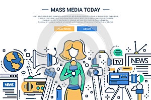 Mass Media Today - line design website header