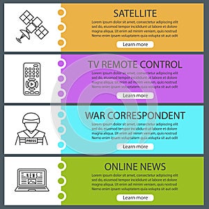 Mass media web banner templates set