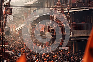 mass procession of the crowd on Hanuman Jayanti