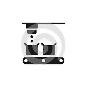 Mass production, conveyor icon - Vector. Simple element illustration from UI concept. Mass production, conveyor icon - Vector.