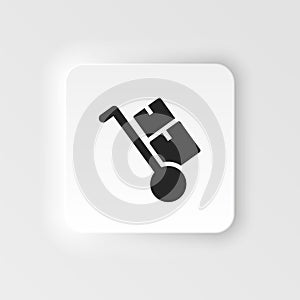 Mass production, trolley neumorphic style vector icon. Simple element illustration from UI concept. Mass production