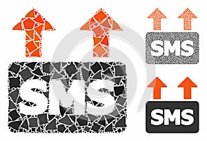 Mass SMS sending Mosaic Icon of Bumpy Items