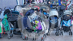 Mass of Strollers in Disneyland