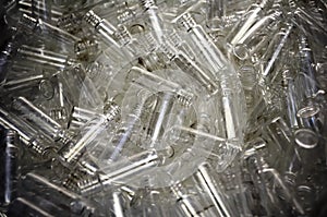 Mass of tiny bottles