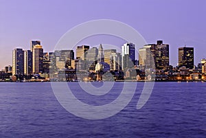 Massachusetts, Boston Skyline at Dawn