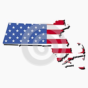 Massachusetts map flag