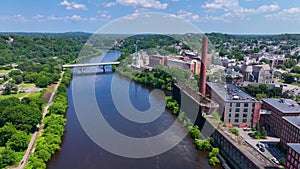 Massachusetts Mills aerial view, Lowell, MA, USA