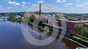 Massachusetts Mills aerial view, Lowell, MA, USA